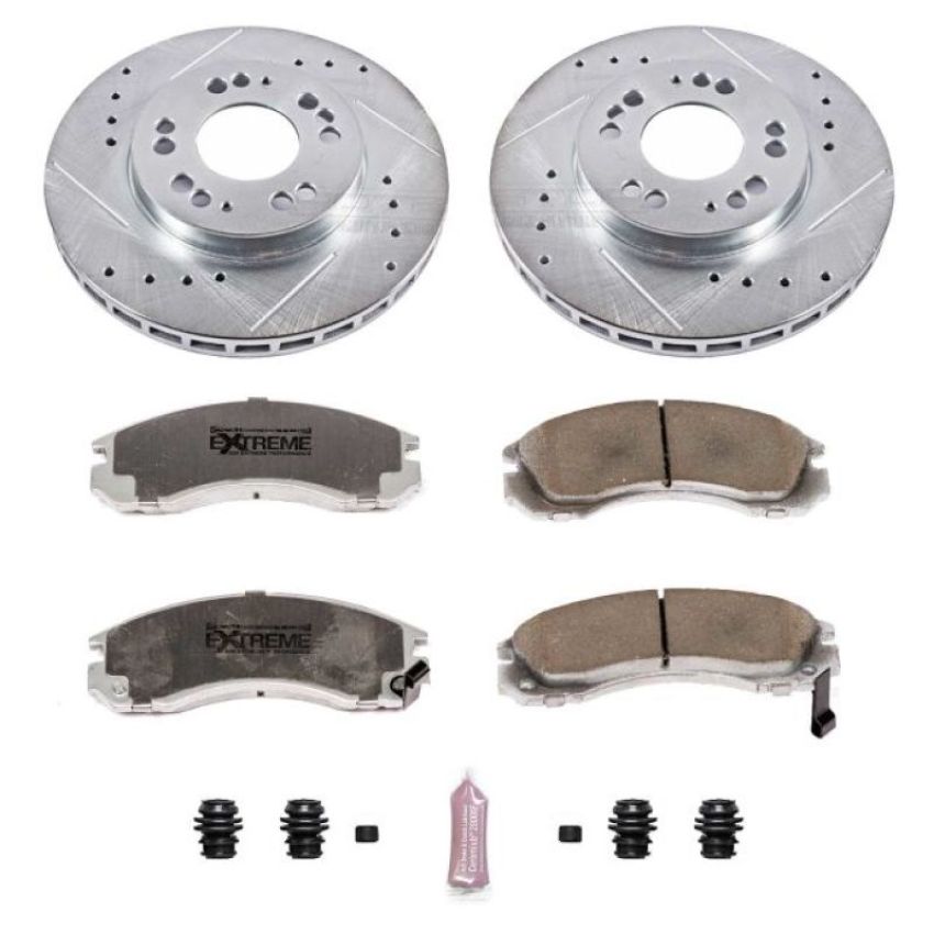 PowerStop K798-26 Z26 Street Performance Ceramic Brake Pad and Drilled & Slotted Rotor Kit