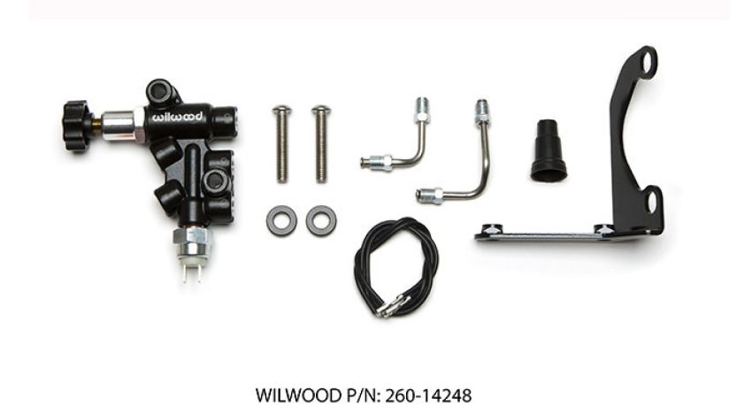 Wilwood 260-14248 Tandem Remote Master Cylinder Mounting Bracket L/H Kit w/ Prop Valve