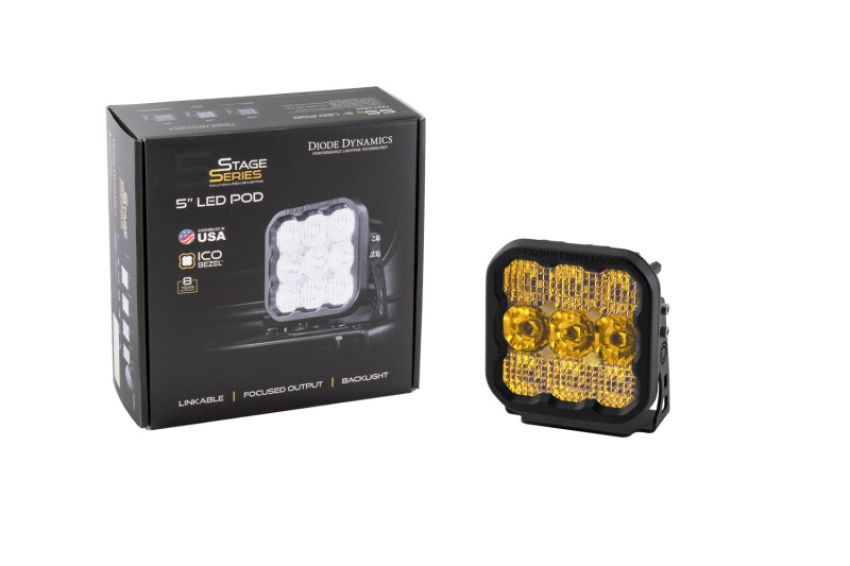 Diode Dynamics DD6778S SS5 LED Pod Pro - Yellow Combo (Single)