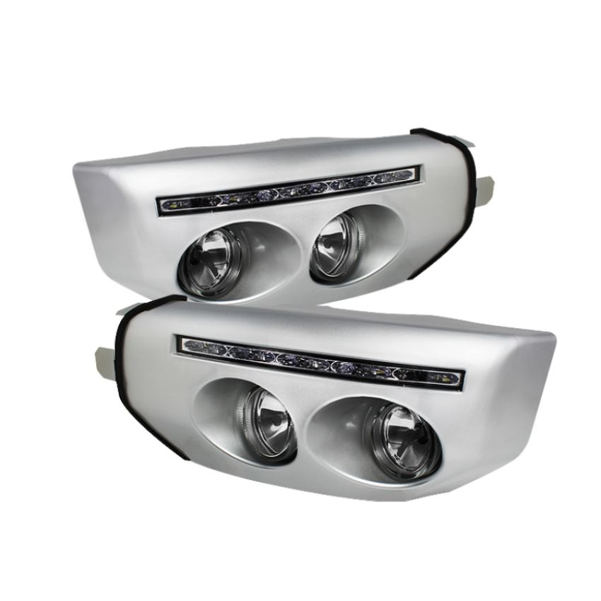 SPYDER 5070555 Fog Lights With LED Daytime Running Lights W/Switch- Clear