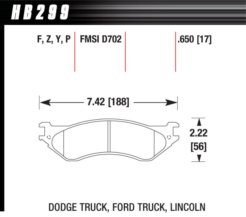 Hawk Performance HB299P.650 SuperDuty Disc Brake Pad