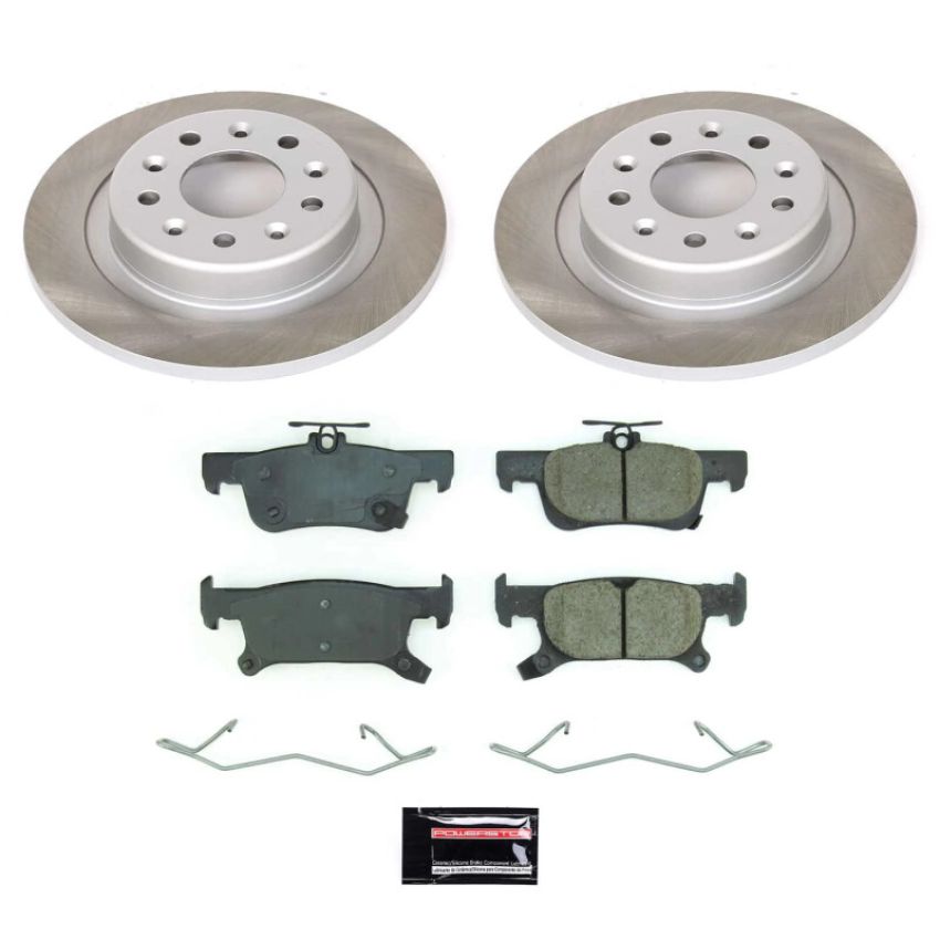 PowerStop SC8624 Semi-Coated Rotor and Low-Dust Ceramic Brake Pad Kit