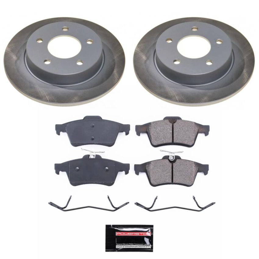 PowerStop SC123 Semi-Coated Rotor and Low-Dust Ceramic Brake Pad Kit