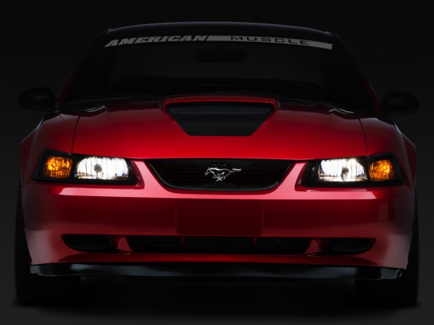 Raxiom 99-04 Ford Mustang Axial Series OE Style Headlights- Black Housing (Smoked Lens)