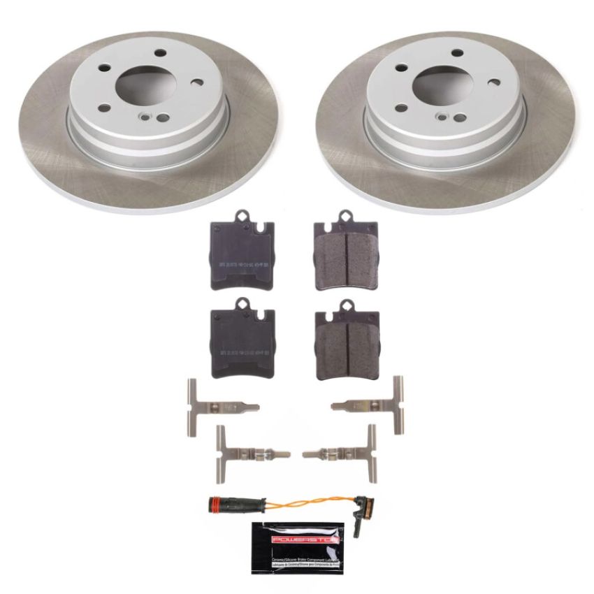 PowerStop SC6698 Semi-Coated Rotor and Low-Dust Ceramic Brake Pad Kit
