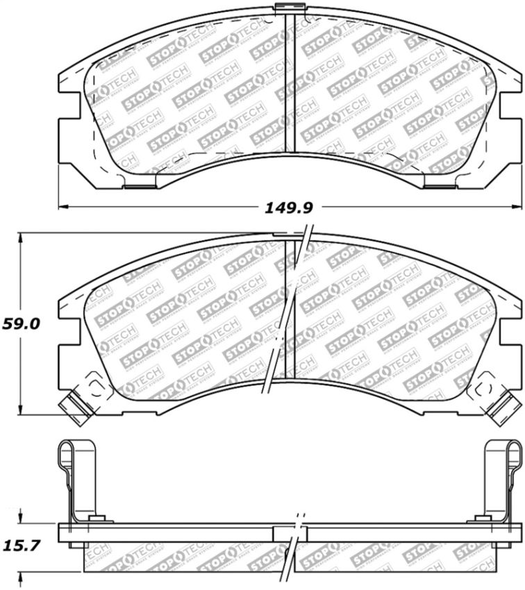 Stoptech 305.05300 Street Select Brake Pads w/Hardware - Front