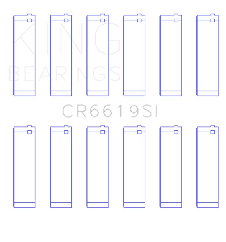 King Engine Bearings CR6619SI0.75 Ford V6 (Size +0.75mm) Connecting Rod Bearing Set