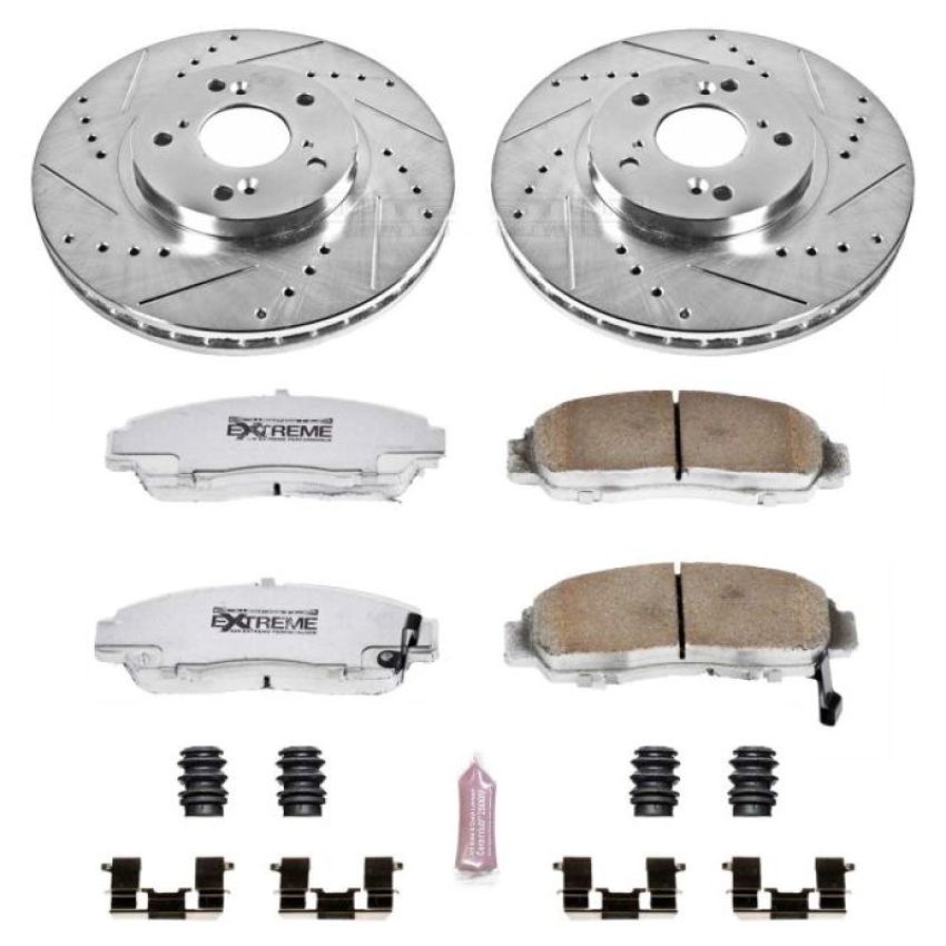 PowerStop K2292-26 Z26 Street Performance Ceramic Brake Pad and Drilled & Slotted Rotor Kit