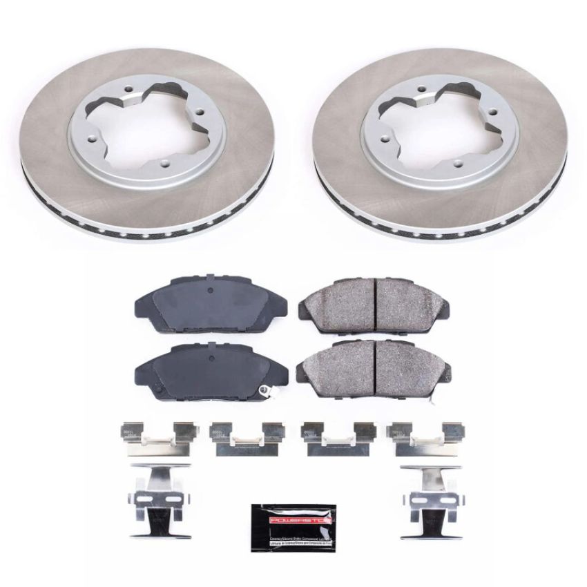 PowerStop SC3164 Semi-Coated Rotor and Low-Dust Ceramic Brake Pad Kit