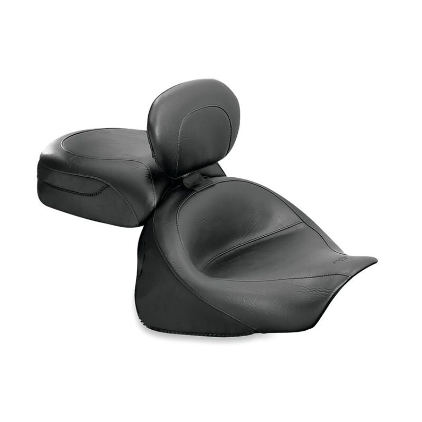 Mustang Motorcycle 79351 Mustang 03-08 Kawasaki Vulcan 1600 Classic, 05-08 Nomad Tour 2PC Seat w/Driver Backrest - Black