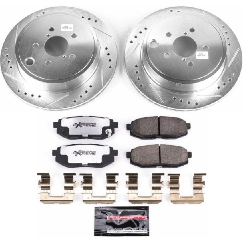 PowerStop K5883-26 Z26 Street Performance Ceramic Brake Pad and Drilled & Slotted Rotor Kit
