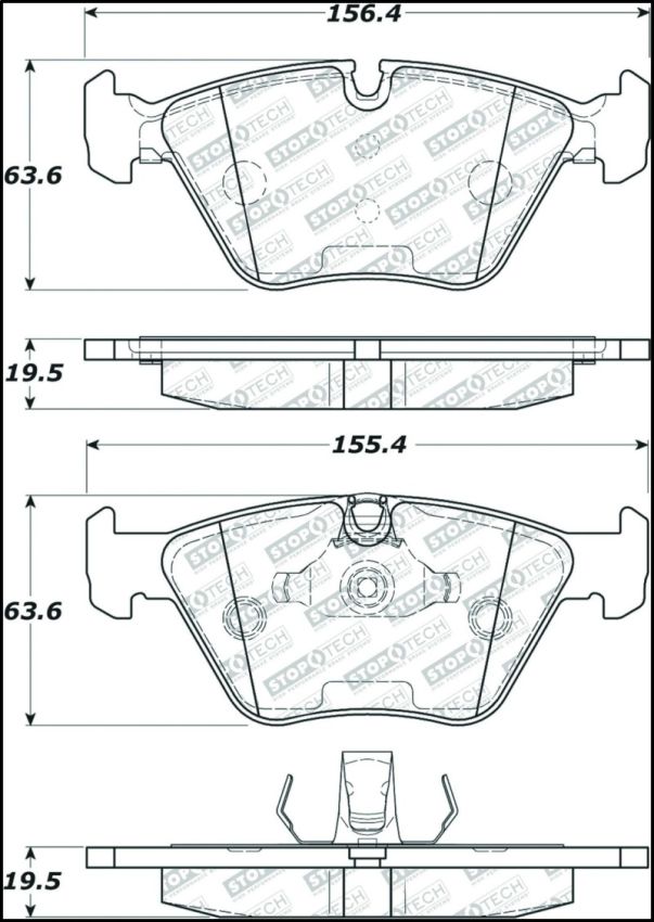 Stoptech 305.09470 06-08 BMW M3/Z4 Street Select Brake Pads w/Hardware - Front