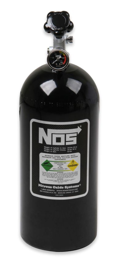 NITROUS OXIDE SYSTEMS NOS14745B NOS Bottle 10lb w/Super Hi-Flo Valve -  Black