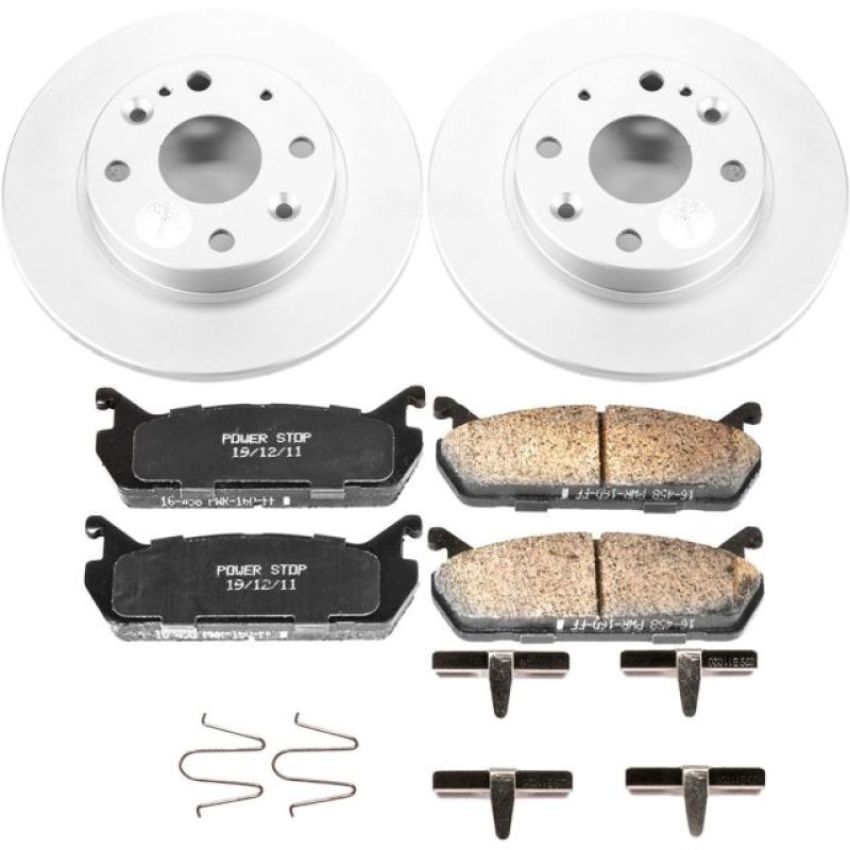 PowerStop CRK719 Genuine Geomet Coated Rotor and Low-Dust Ceramic Brake Pad Kit