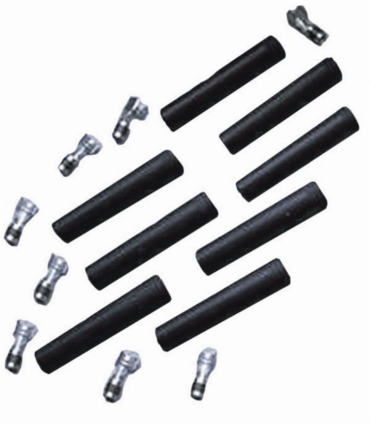 Taylor Cable 46003 Straight Spark Plug Boot & Terminal Kit - Black