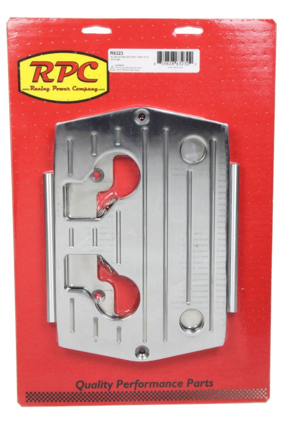 RACING POWER CO-PACKAGED RPCR6323 Optima Alum Ball Milled Battery Tray Polished