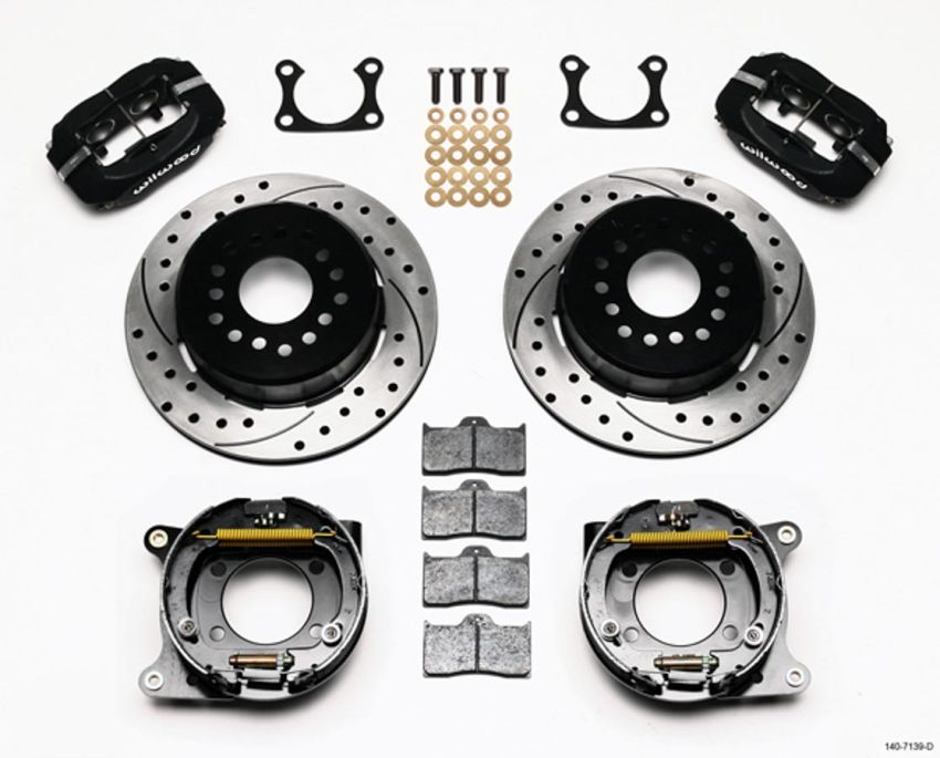 Wilwood 140-7139-D Forged Dynalite P/S Park Brake Kit Drilled Big Ford 2.36in Offset