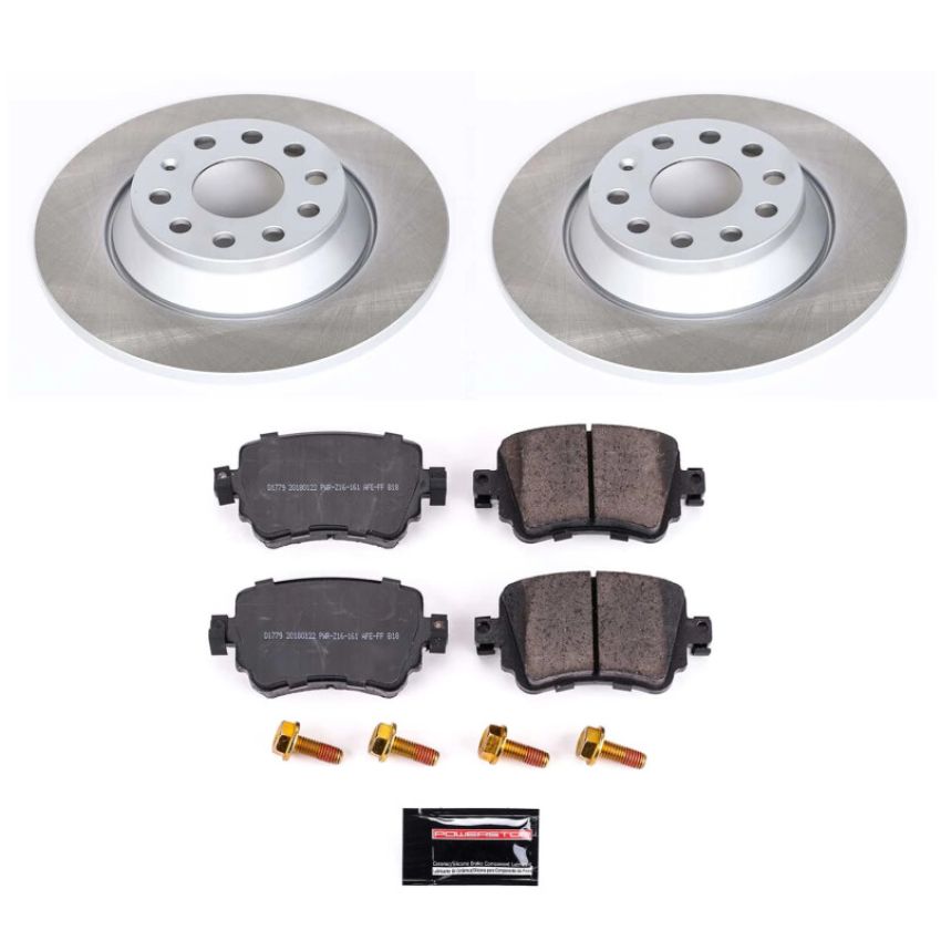 PowerStop SC7707 Semi-Coated Rotor and Low-Dust Ceramic Brake Pad Kit