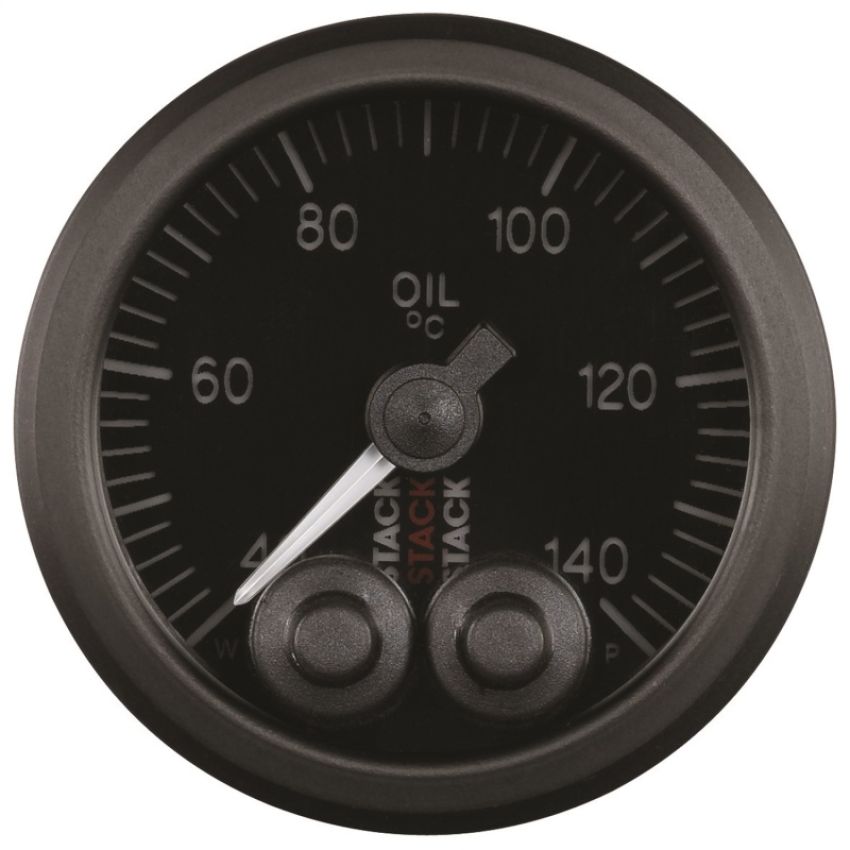 AutoMeter ST3509 Stack 52mm 40-140 Deg C 1/8in NPTF Male Pro-Control Oil Temp Gauge - Black