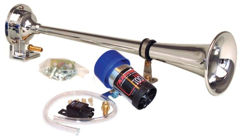 Kleinn Air Horns 6127 Kleinn Chrome Direct Drive Single Horn/ 13.5In - Chrome-Plated Spun Copper