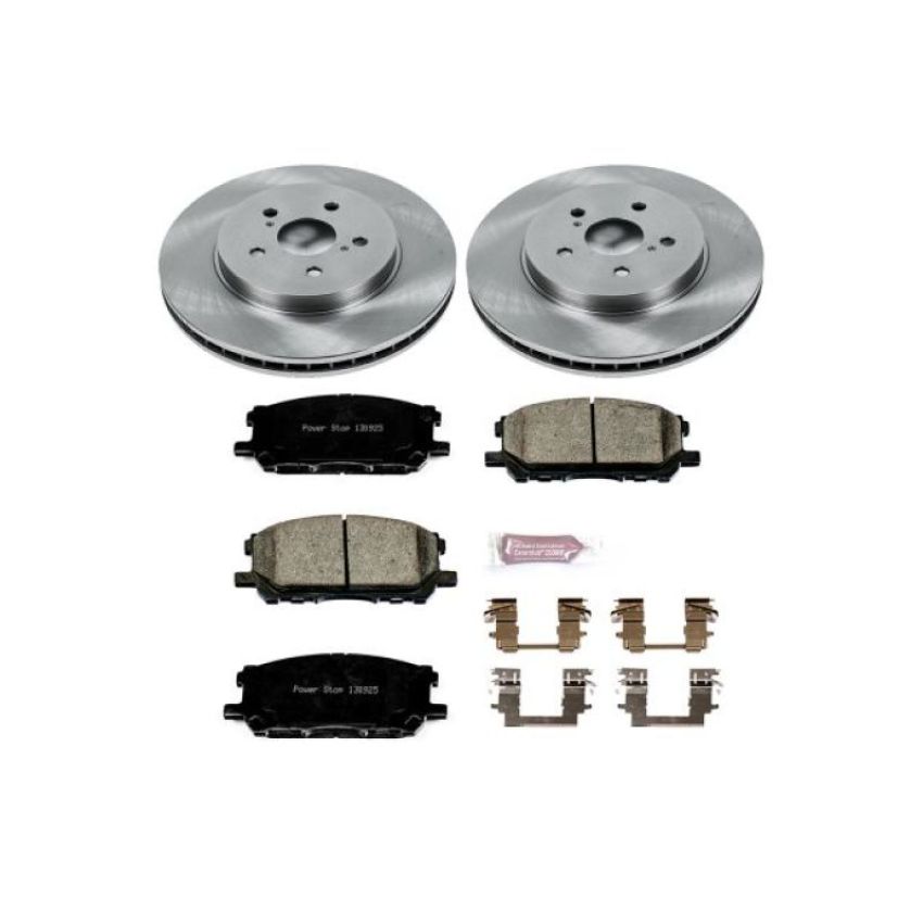 PowerStop KOE196 OE Stock Replacement Low-Dust Ceramic Brake Pad and Rotor Kit