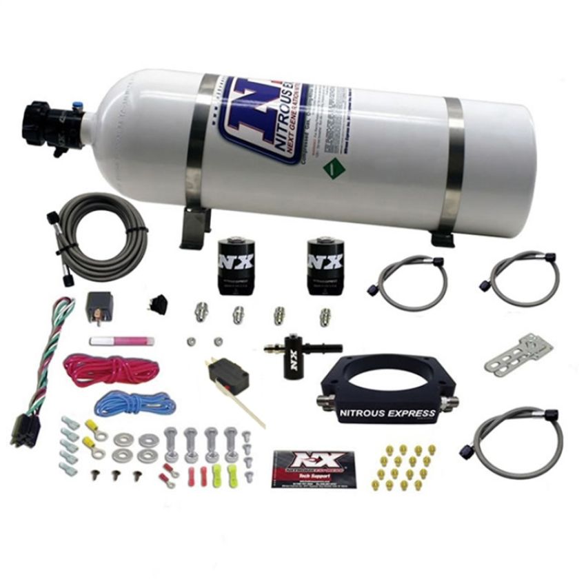 Nitrous Express 20962-15 LT2 C8 NITROUS PLATE SYSTEM (50-300HP) W/ 15LB BOTTLE