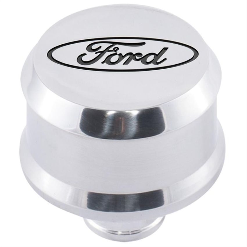 FORD FRD302-438 Valve Cover Breather w/ Slant Edge  Alm Polished