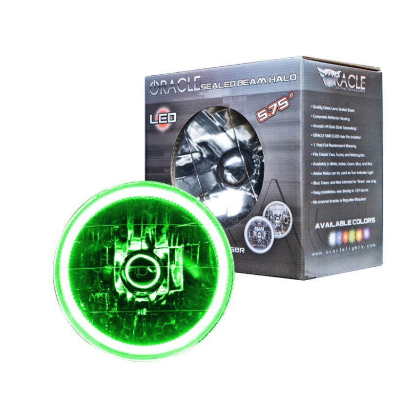 Oracle Lighting 6904-004 ORACLE Lighting Pre-Installed Lights 5.75 IN. Sealed Beam - Green Halo