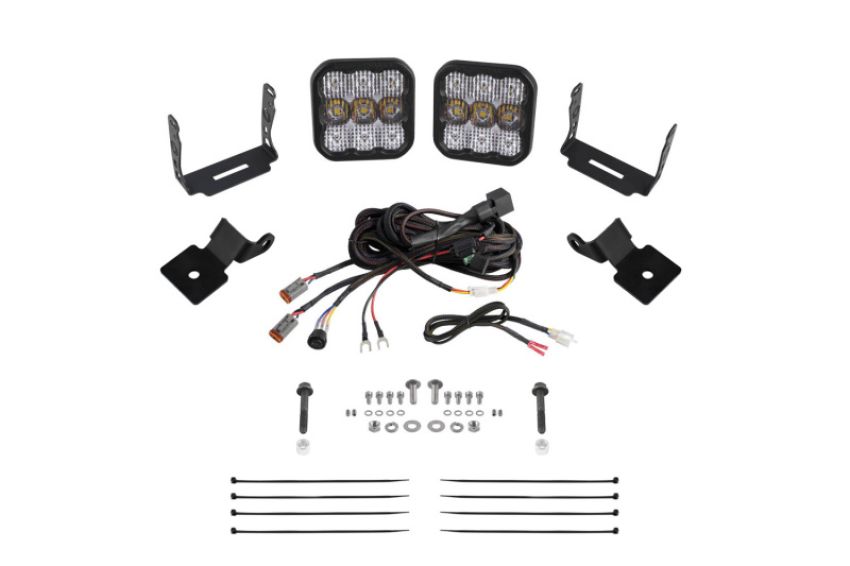 Diode Dynamics DD7852 14-18 Polaris RZR XP Stage Series SS5 A-Pillar Pod Kit - Pro White Combo