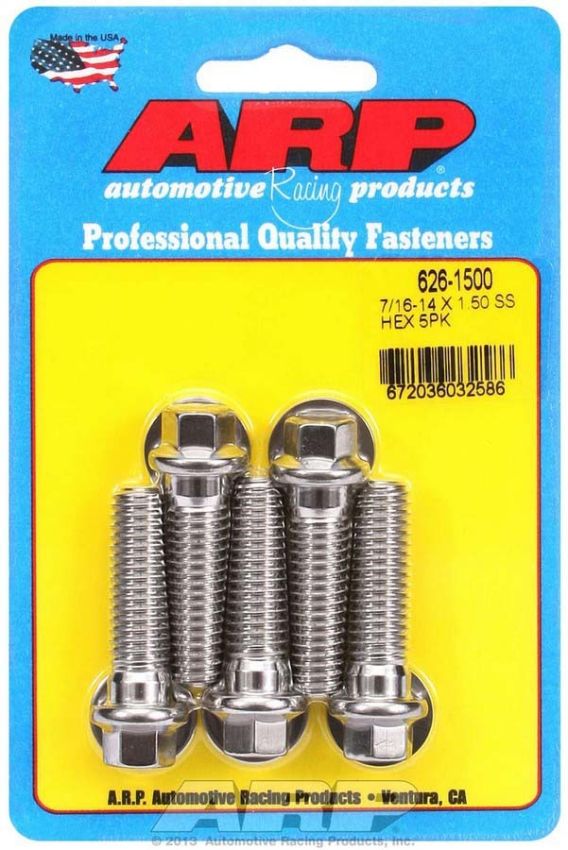 ARP ARP626-1500 S/S Bolt Kit - 6pt. (5) 7/16-14 x 1.500