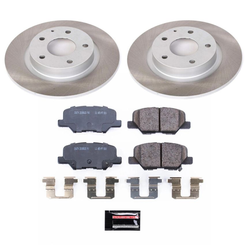 PowerStop SC6969 Semi-Coated Rotor and Low-Dust Ceramic Brake Pad Kit