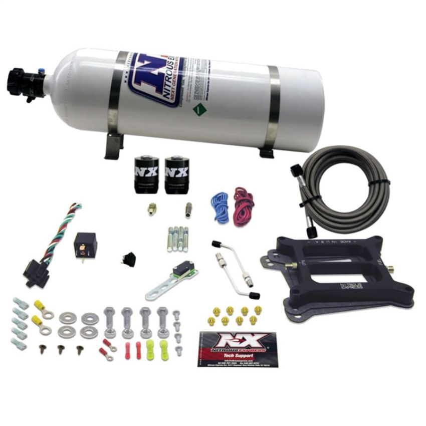 Nitrous Express 50045-15 4150 4-BBL/ALCOHOL (100-200-300-400-500HP) WITH 15LB BOTTLE