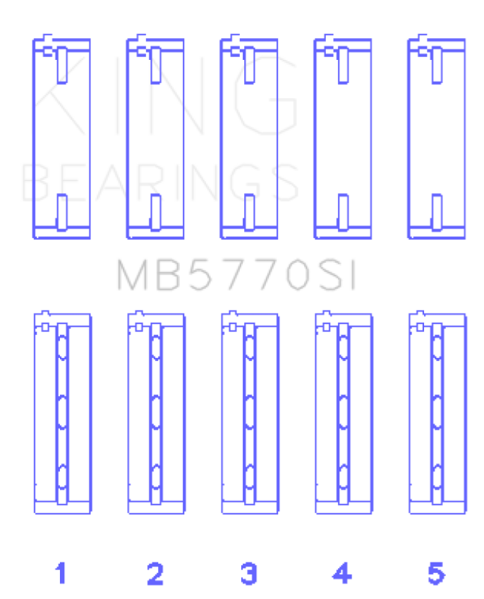 King Engine Bearings MB5770SI0.75 Nissan Vk45Dd/E/Vk50Ve/Vk56DE/Vd (Size +0.75mm) Main Bearing Set