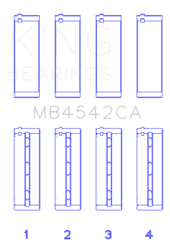 King Engine Bearings MB4542CA0.25 Nissan Vq20DE/Vq25Dd/Vq30DE/Dd/DET/Vq35DE (Size +0.25mm) Main Bearing Set