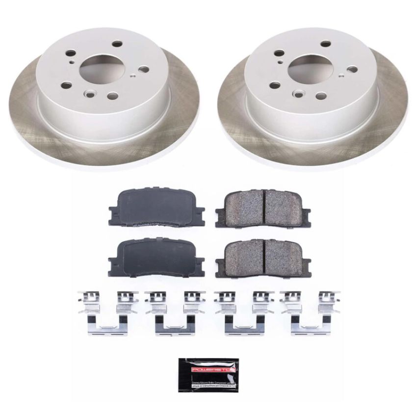 PowerStop SC2418 Semi-Coated Rotor and Low-Dust Ceramic Brake Pad Kit