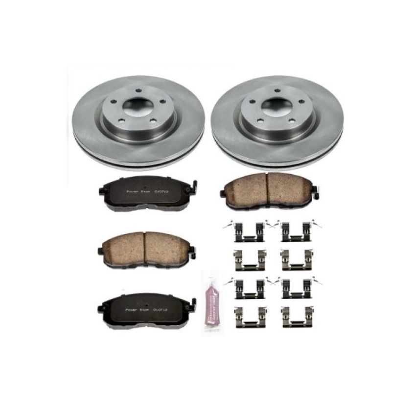 PowerStop KOE241 OE Stock Replacement Low-Dust Ceramic Brake Pad and Rotor Kit