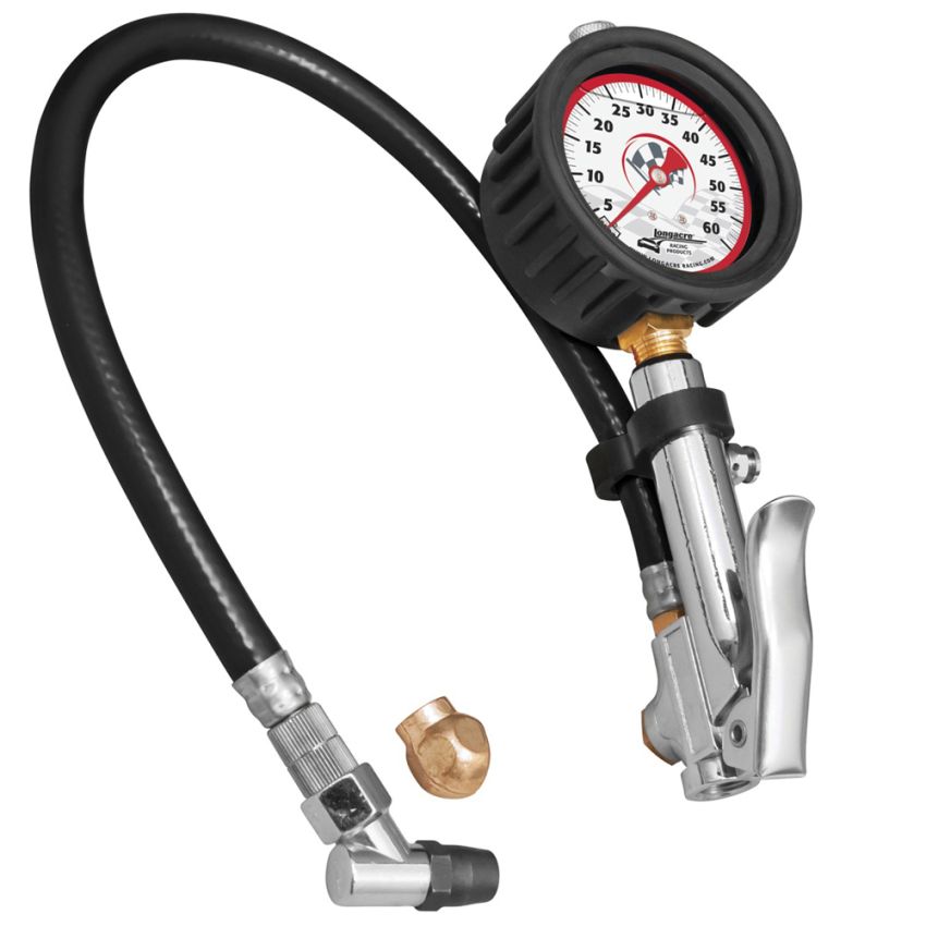 LONGACRE LON52-52008 Tire Gauge Quick Fill 0-60psi 2-1/2in Glow
