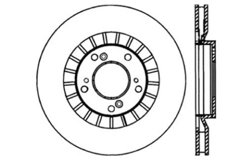 Stoptech 128.40048CL 00-09 Honda S2000 Front Cryo Drilled Left Rotor
