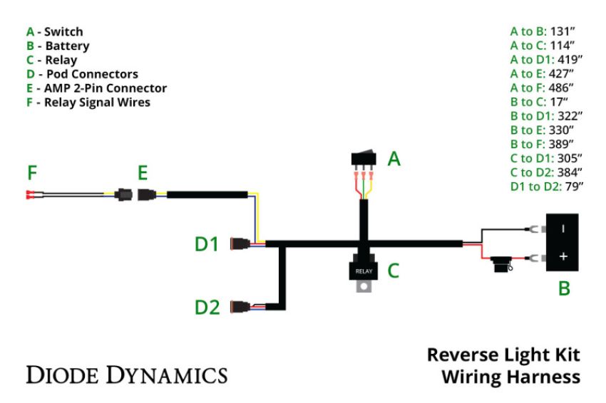 Diode Dynamics DD4102 Reverse Light Wiring Kit (w/ Running Light)