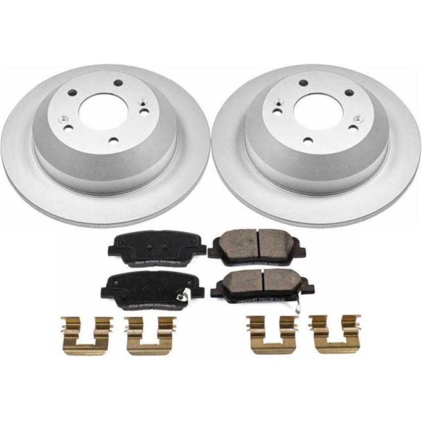 PowerStop CRK7507 Genuine Geomet Coated Rotor and Low-Dust Ceramic Brake Pad Kit