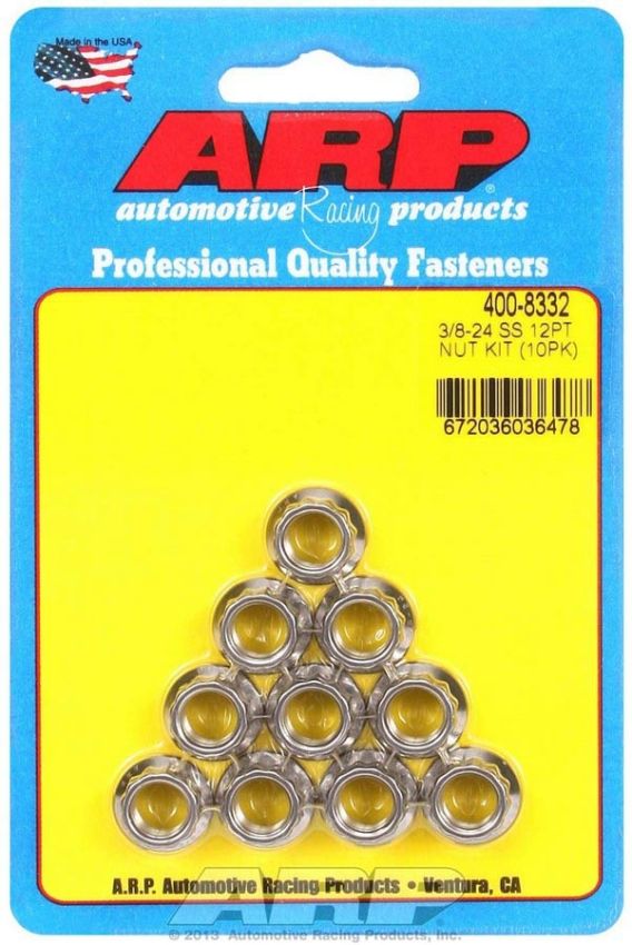 ARP ARP400-8332 S/S 12pt. Nuts - 3/8-24 (10)
