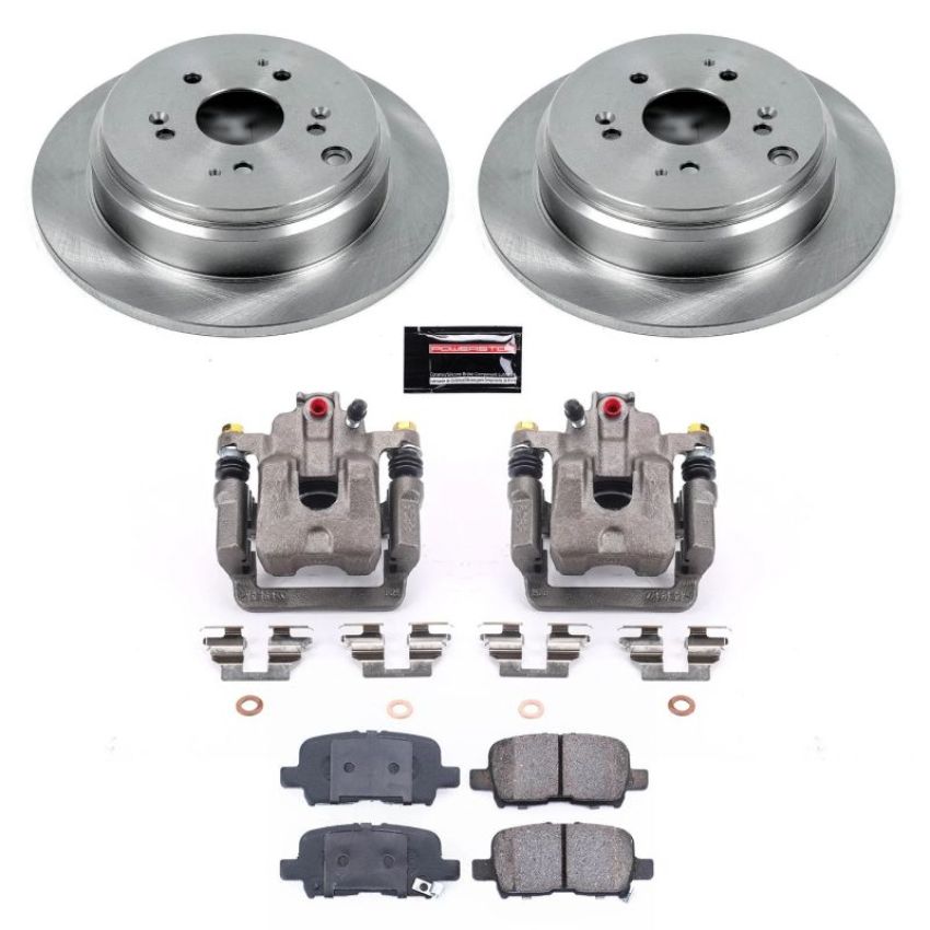 PowerStop KCOE5502 OE Stock Replacement Low-Dust Ceramic Brake Pad, Rotor and Caliper Kit