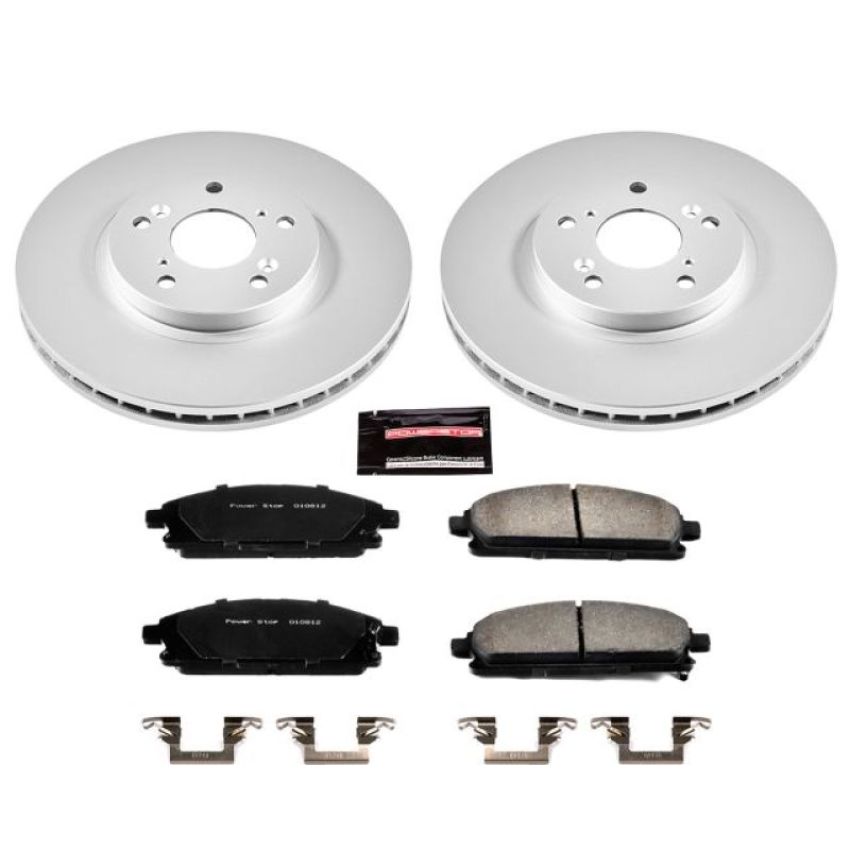 PowerStop CRK2290 Genuine Geomet Coated Rotor and Low-Dust Ceramic Brake Pad Kit