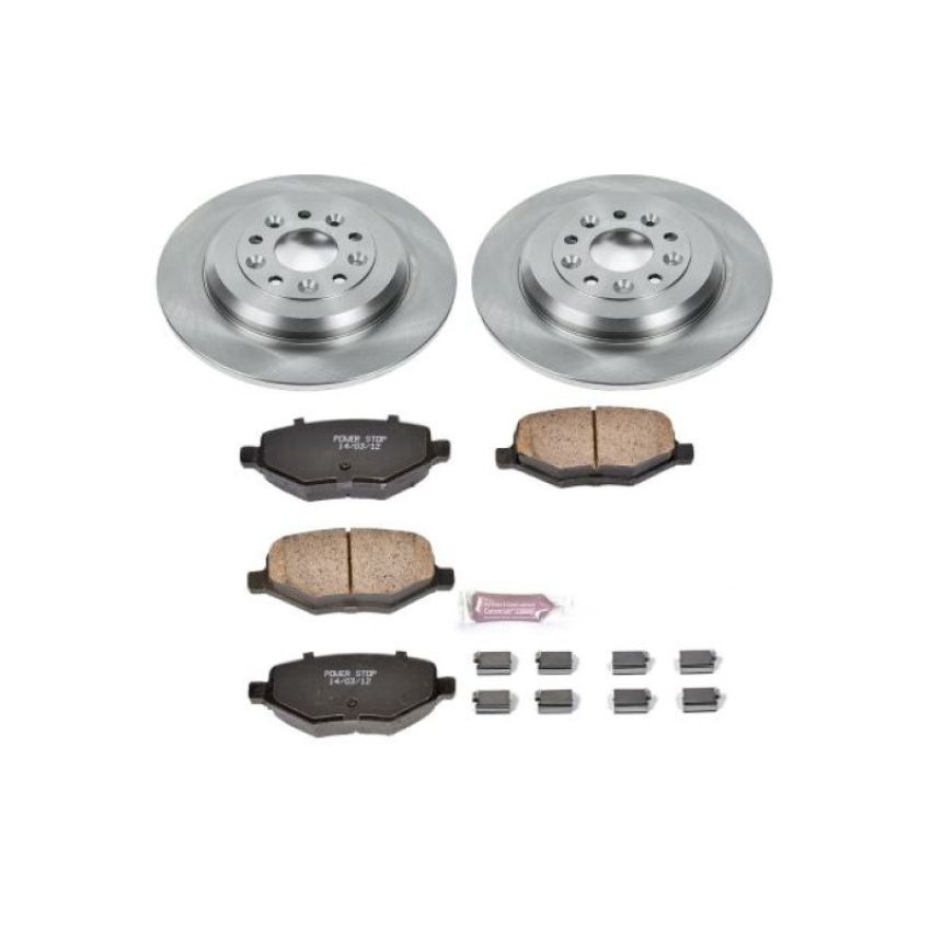 PowerStop KOE4744 OE Stock Replacement Low-Dust Ceramic Brake Pad and Rotor Kit