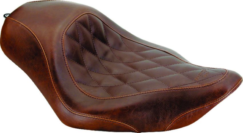 Mustang Motorcycle 76730 Mustang 04-21 Harley Sportster Wide Tripper Solo Seat Diamond Stitch- Distressed Brown