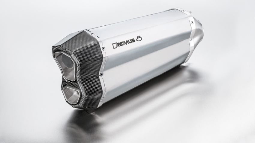 Remus 84683 100065 18-20 BMW R 1250 GS/Adventure  8 Stainless Steel Race Slip On (Connection Tube Req)