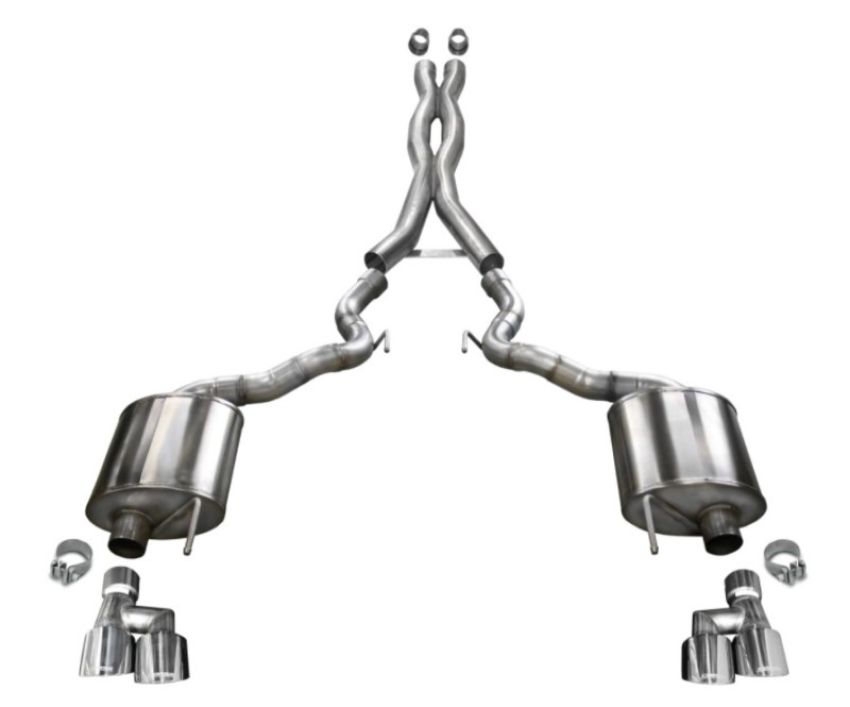 CORSA Performance 21047 Corsa 2018-2023 Ford Mustang GT Convertible Sport Cat-Back Exhaust w/ 4in Tips