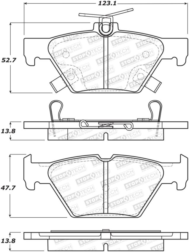 Stoptech 308.18080 16-21 WRX Street Brake Pads - Rear
