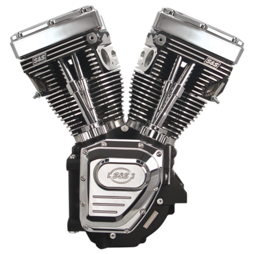 S&S Cycle 310-0326A 99-06 BT T124LC Long Block Engine w/ 585 Cam - Wrinkle Black