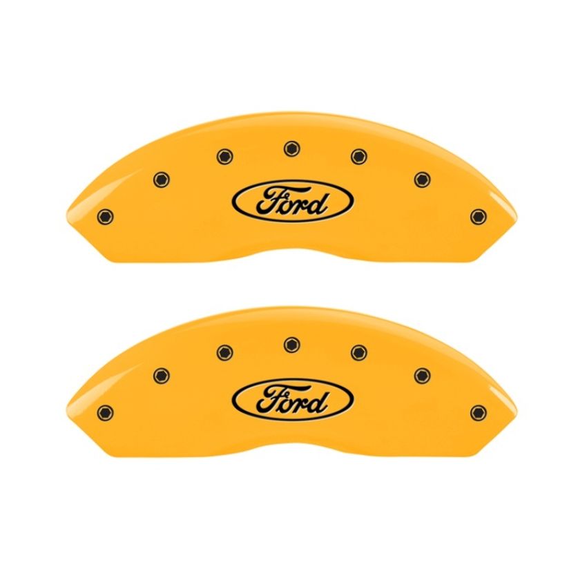 MGP 2 Caliper Covers Engraved Front Oval Logo/Ford Yellow Finish Blk Char 2011 Ford Focus